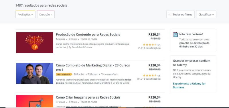 Texto: Redes sociais para supermercados - Blog Casa Magalhães - Curso Udemy